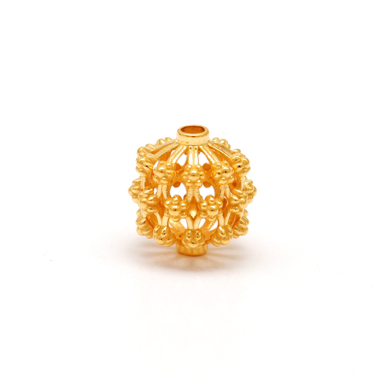 18 Karat Gold Antique Floral Spacer Beads 12mm