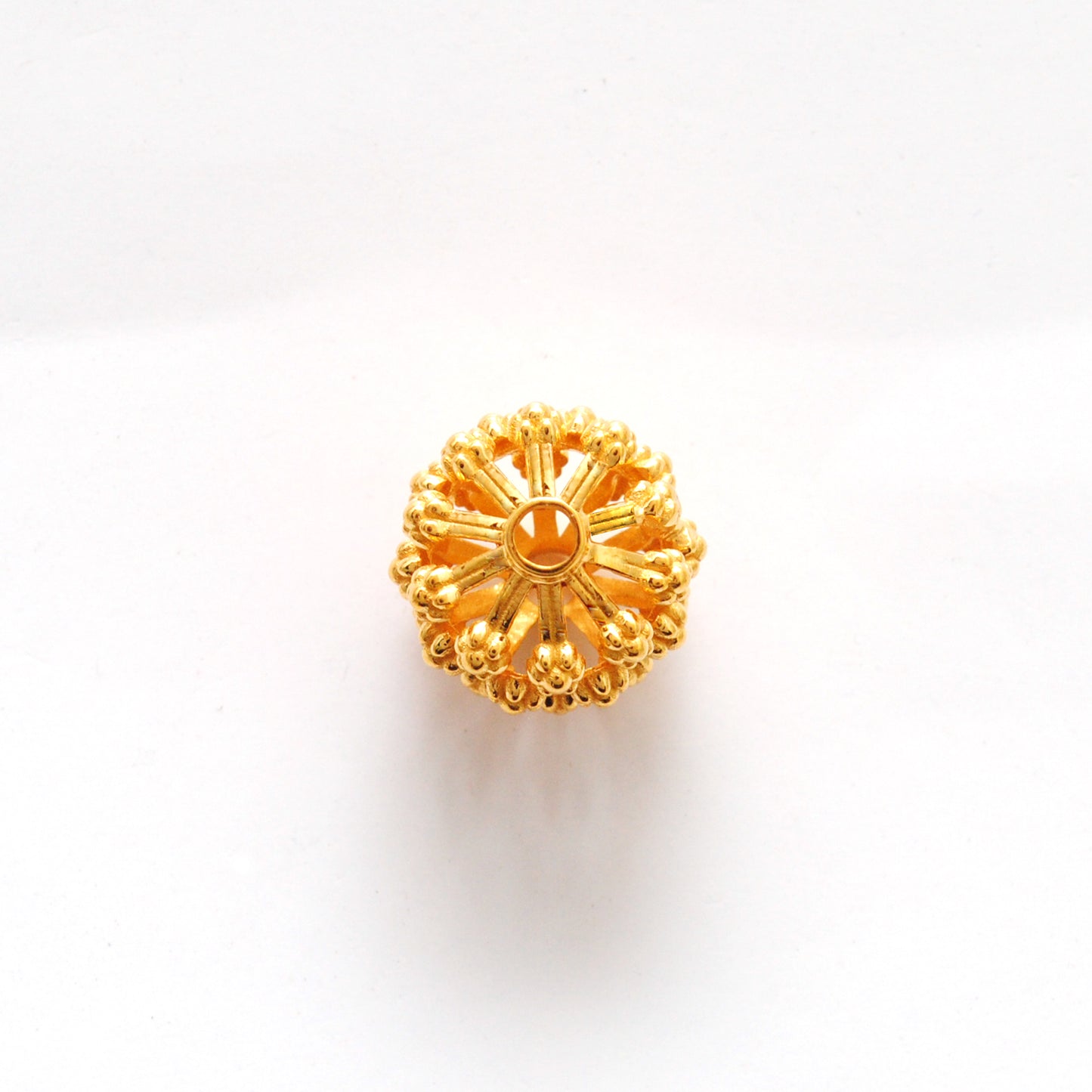 18 Karat Gold Antique Floral Spacer Beads 12mm