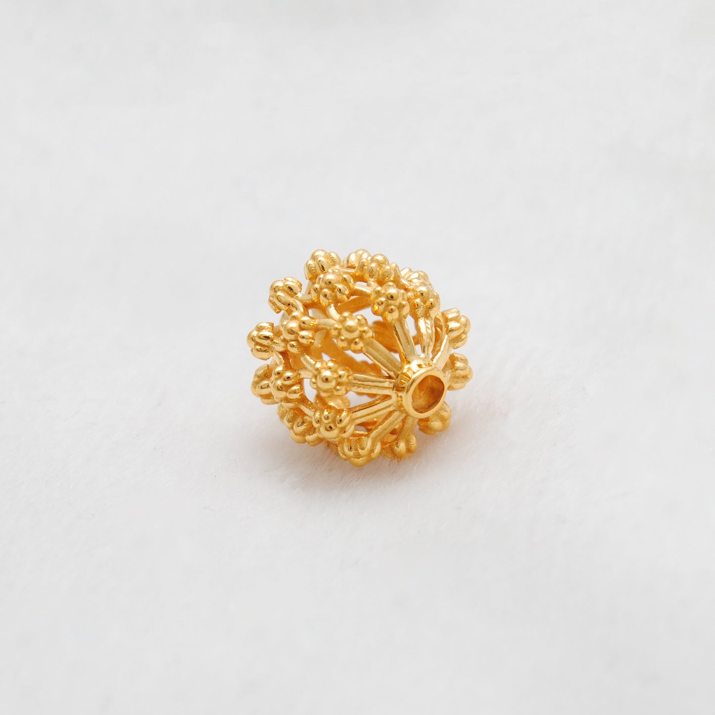 18 Karat Gold Antique Floral Spacer Beads 12mm