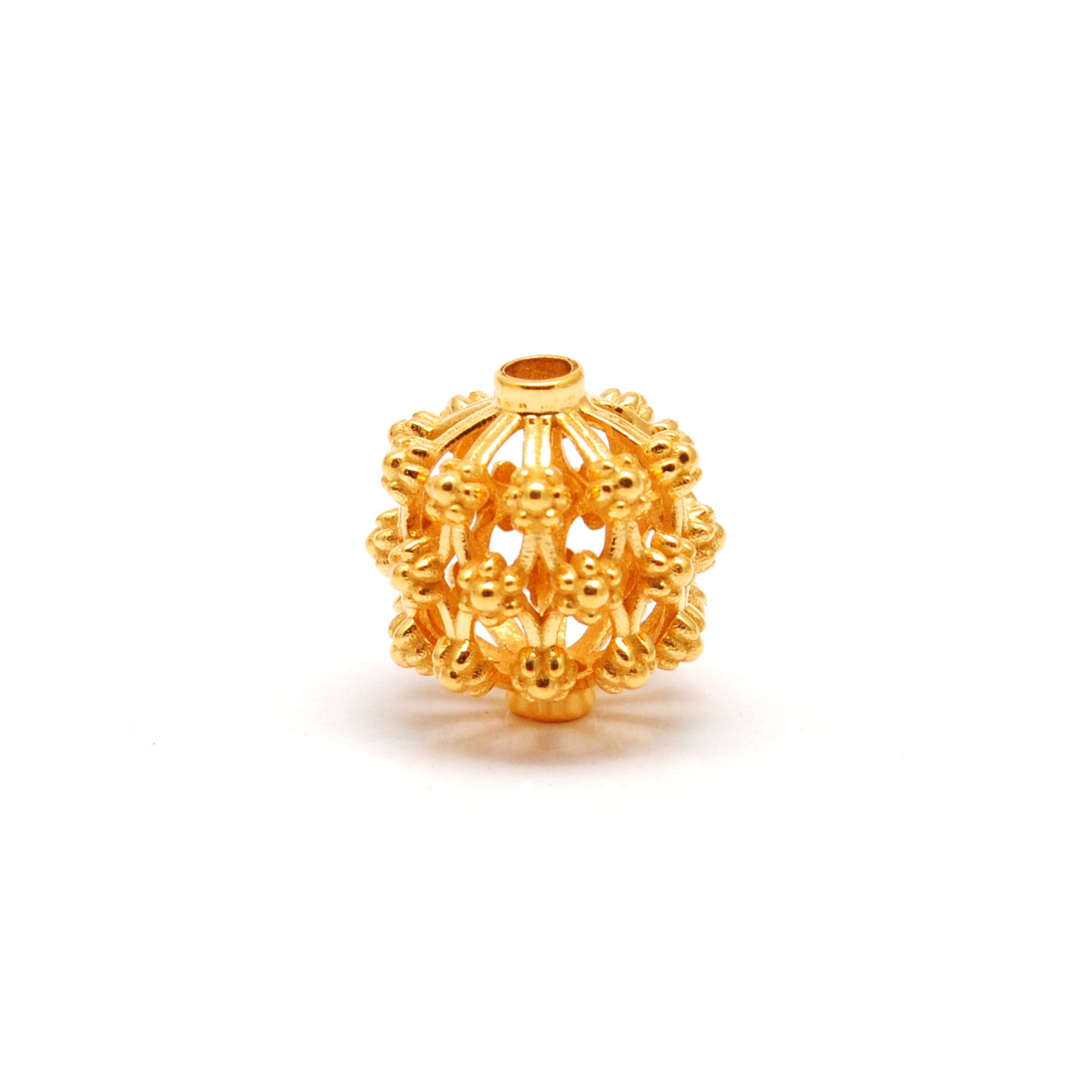 18 Karat Gold Antique Floral Spacer Beads 12mm