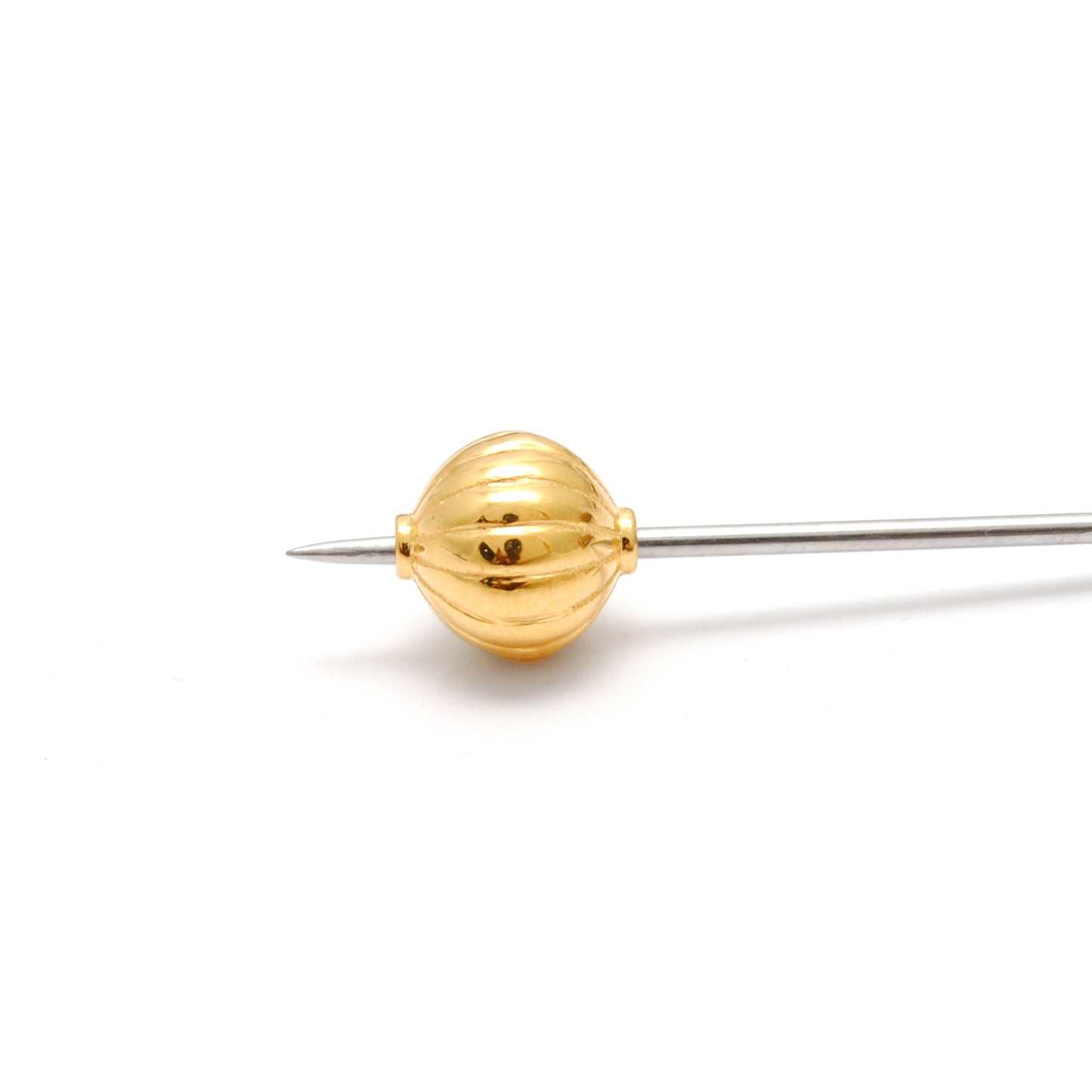 18 Carat Solid Yellow Gold Corrugated Gold Spacer Bead Components 8x9mm