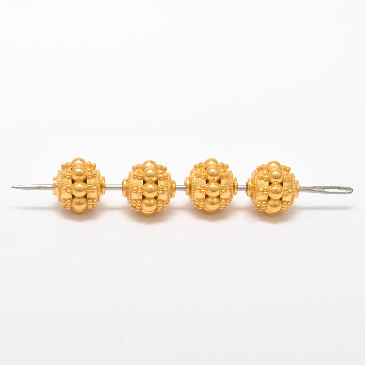 9.5mm 18K Gold Indian Style Rondelle Spacer Beads Findings