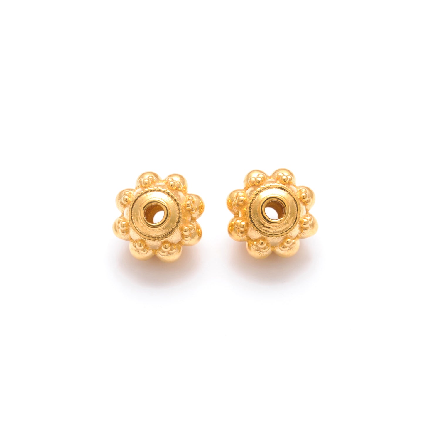 9.5mm 18K Gold Indian Style Rondelle Spacer Beads Findings