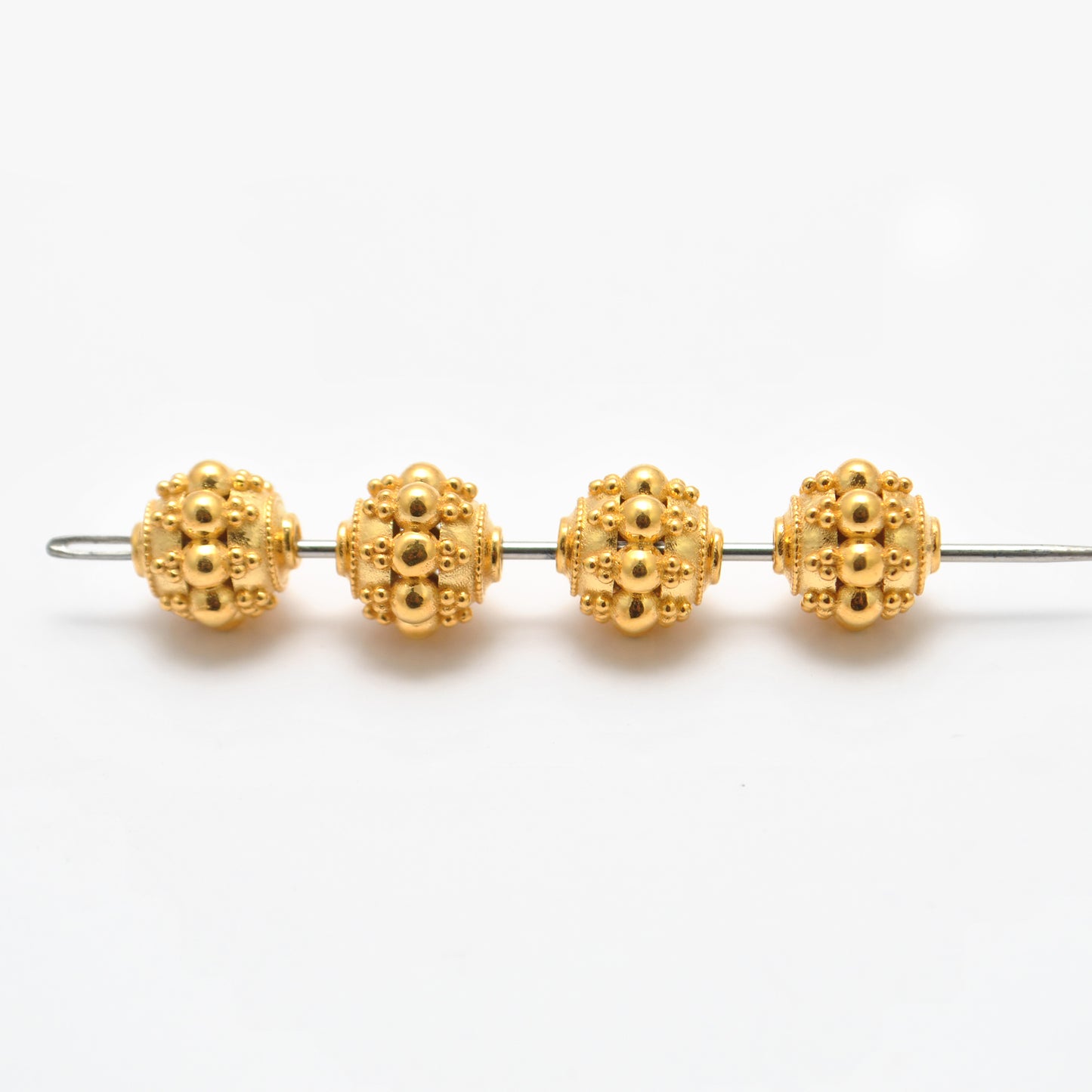 9.5mm 18K Gold Indian Style Rondelle Spacer Beads Findings