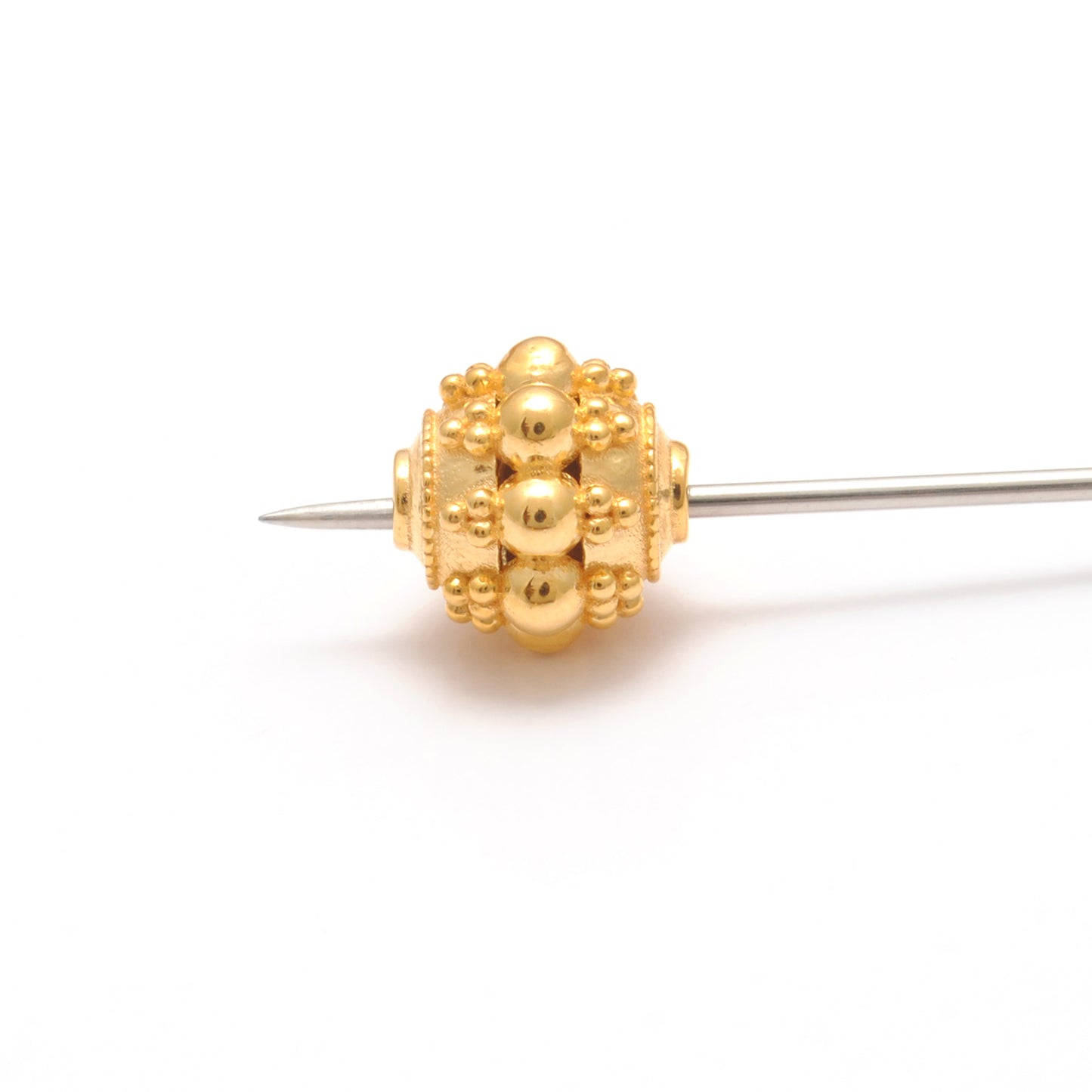 9.5mm 18K Gold Indian Style Rondelle Spacer Beads Findings