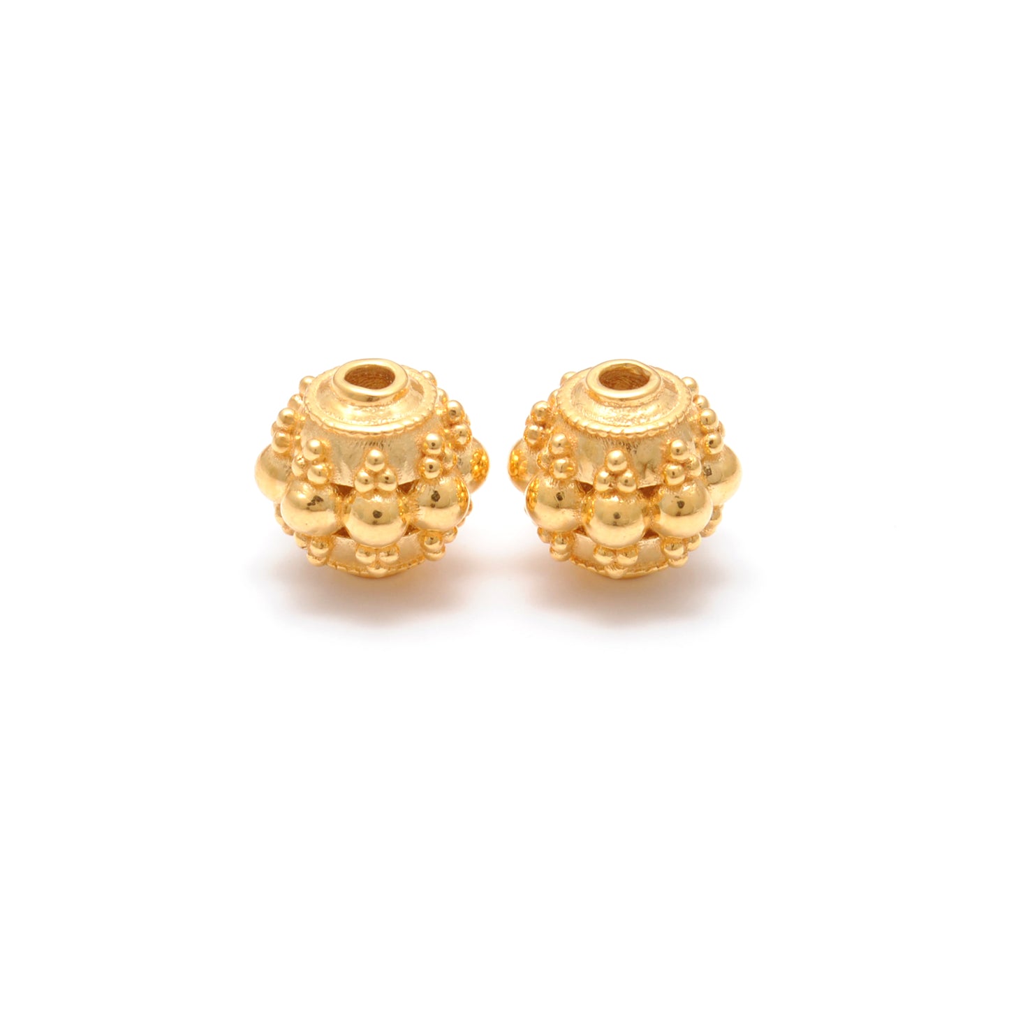 9.5mm 18K Gold Indian Style Rondelle Spacer Beads Findings