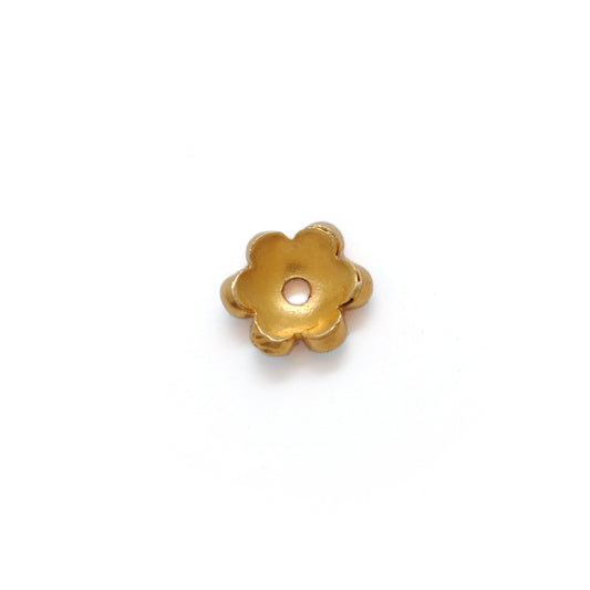 18 Karat Gold Turquoise Flower Spacer Bead - view 3