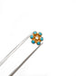18 Karat Gold Turquoise Flower Spacer Bead