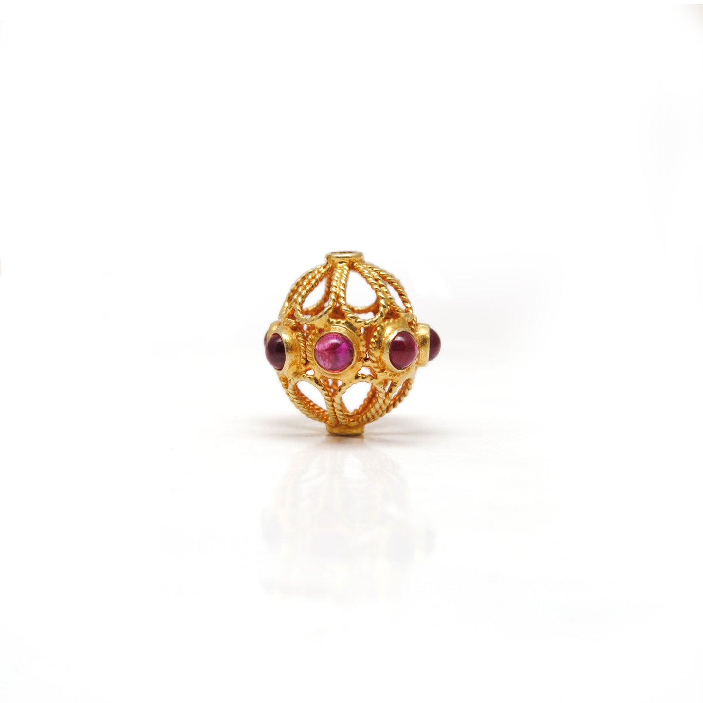 18 Carat Gold Ruby Fancy Spacer Beads 12mm