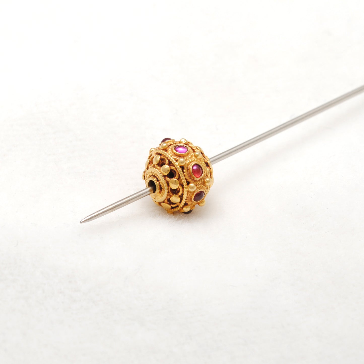 18K Gold Ruby Round Beads 10mm DIY Crafts