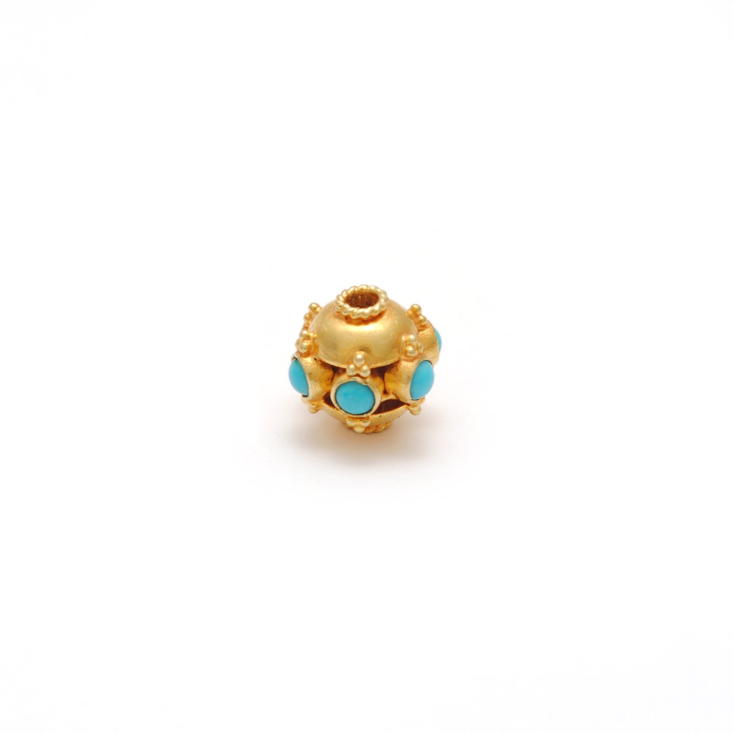 18 Carat Gold Turquoise Wheel Spacer Bead 9mm
