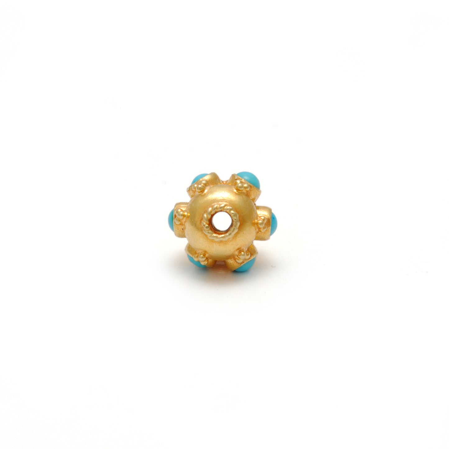 18 Carat Gold Turquoise Wheel Spacer Bead 9mm