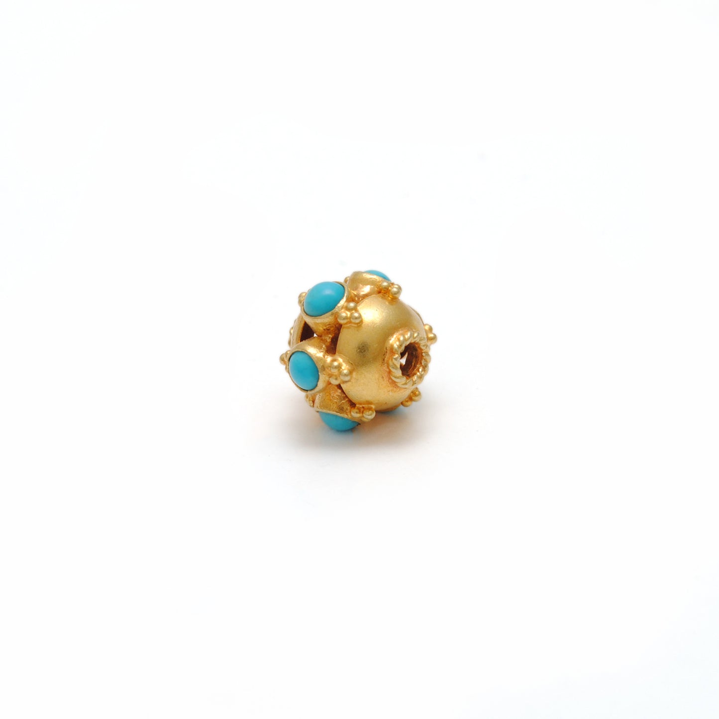 18 Carat Gold Turquoise Wheel Spacer Bead 9mm