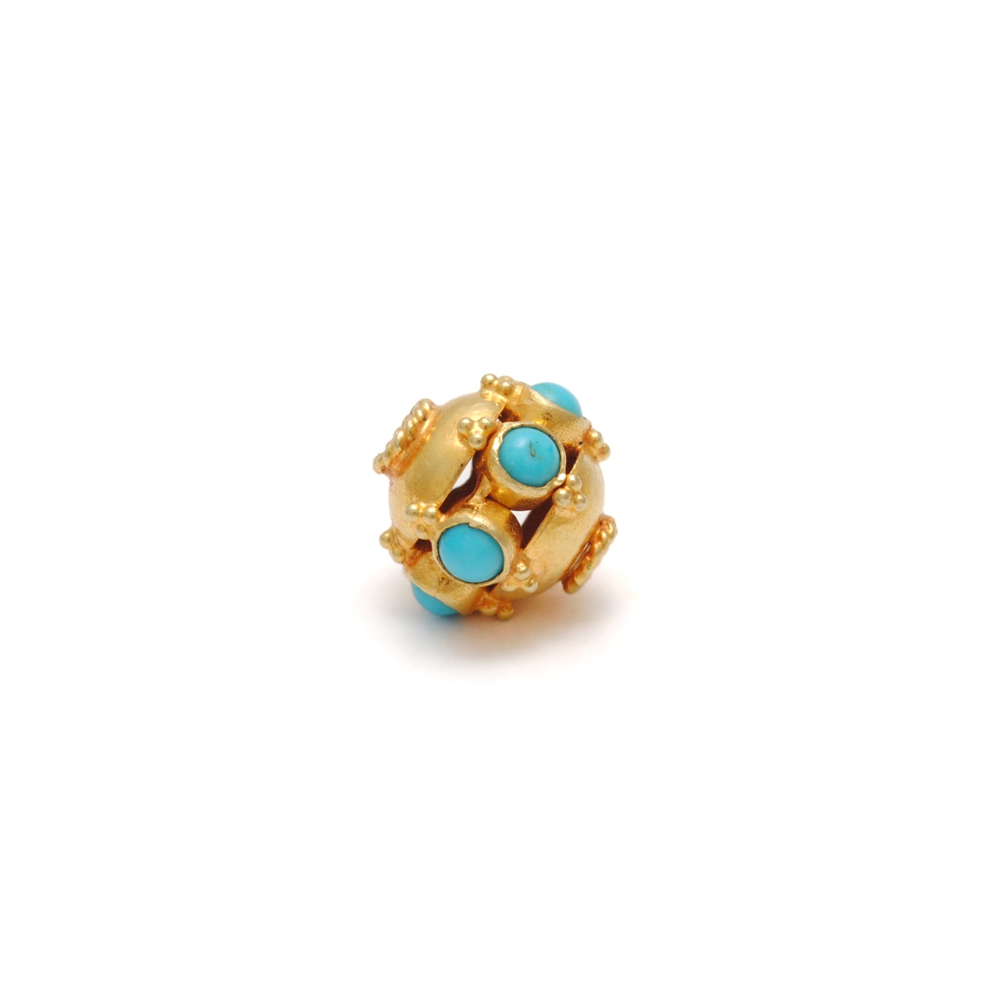 18 Carat Gold Turquoise Wheel Spacer Bead 9mm