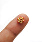 18K Gold Bead Wheel Coral Stone Gold Spacer Bead Components 8mm