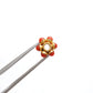 18K Gold Bead Wheel Coral Stone Gold Spacer Bead Components 8mm