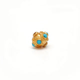 9mm 18 Carat Gold Turquoise Spacer Beads