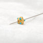 Handmade 18 Karat Gold Turquoise Stone Spacer Ball Bead