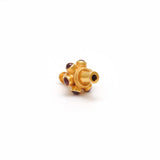 18K Gold Ruby Fancy Tube Beads - 10X15 MM