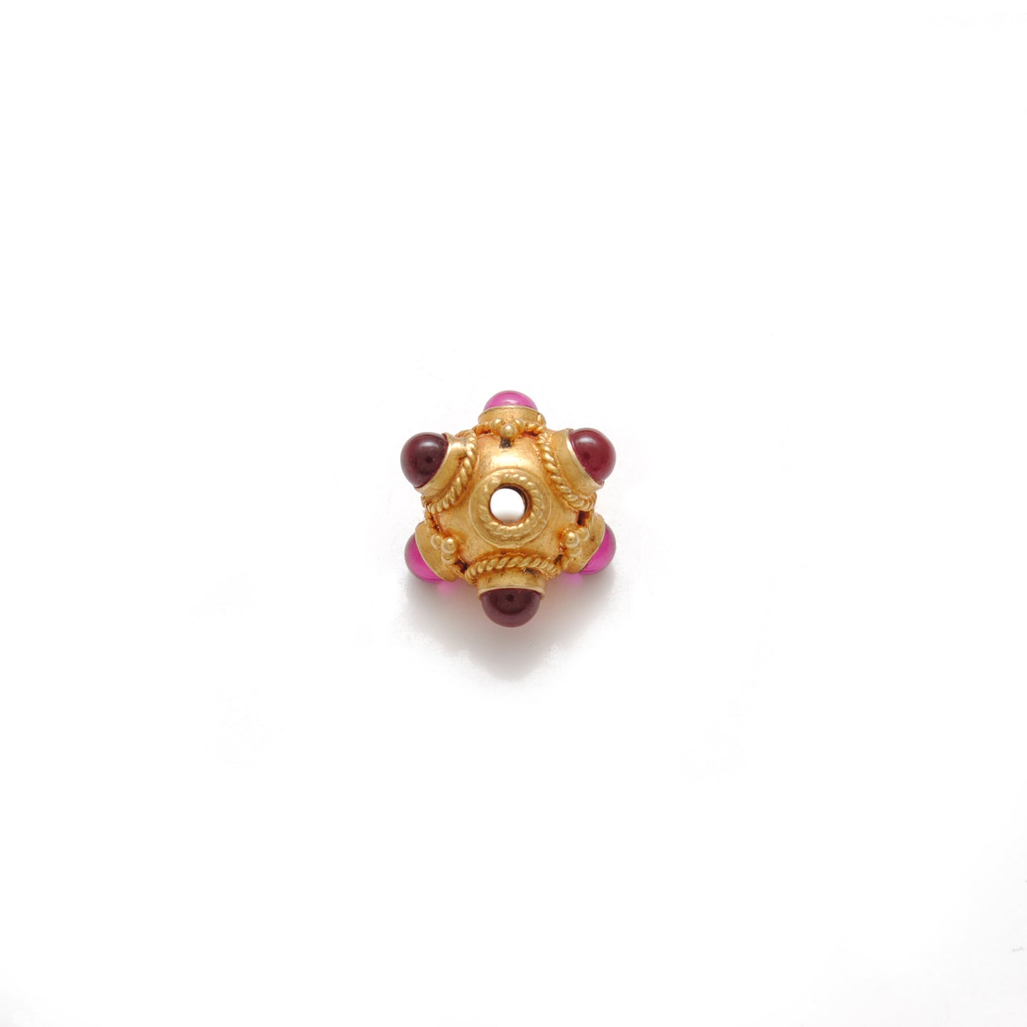 18KTT Gold Ruby Round Beads 8mm