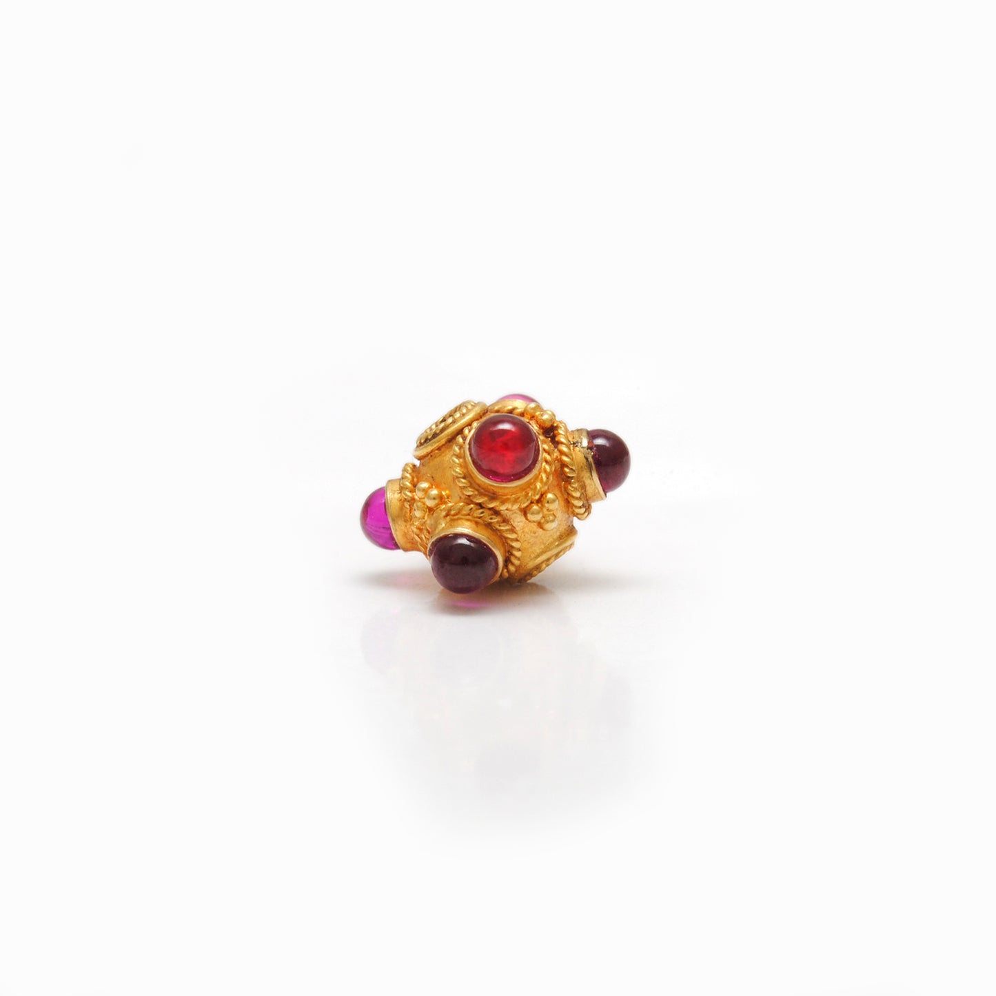 18KTT Gold Ruby Round Beads 8mm