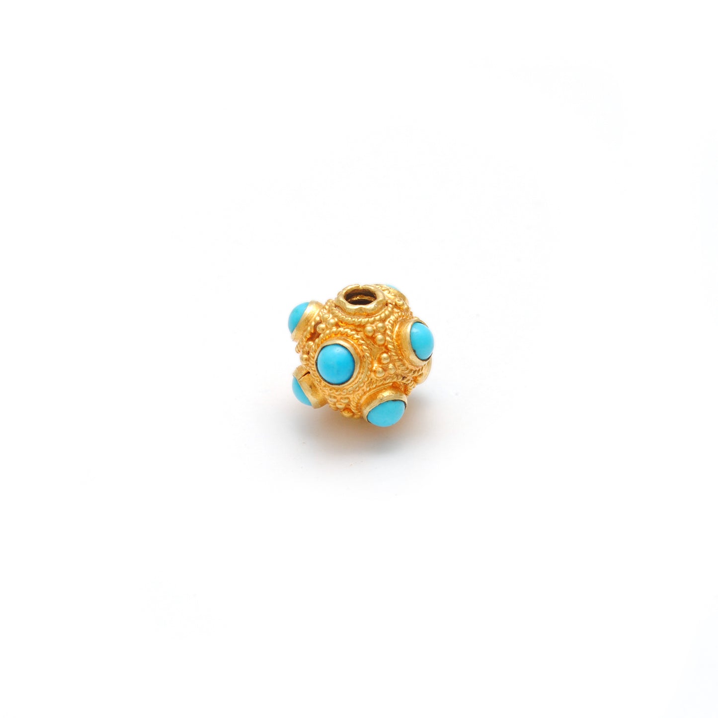 18 Carat Gold Turquoise Ball Spacer Beads 8mm