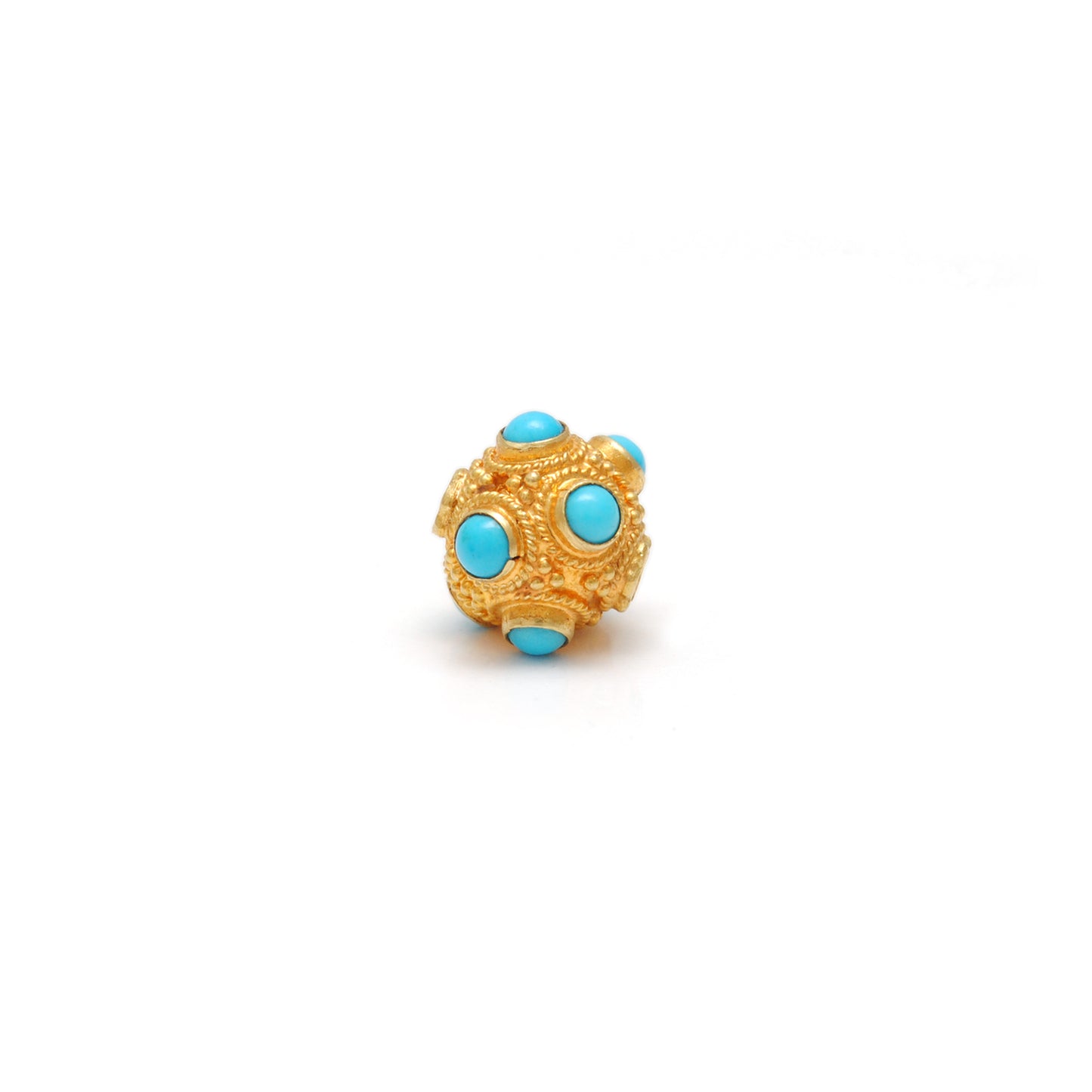 18 Carat Gold Turquoise Ball Spacer Beads 8mm