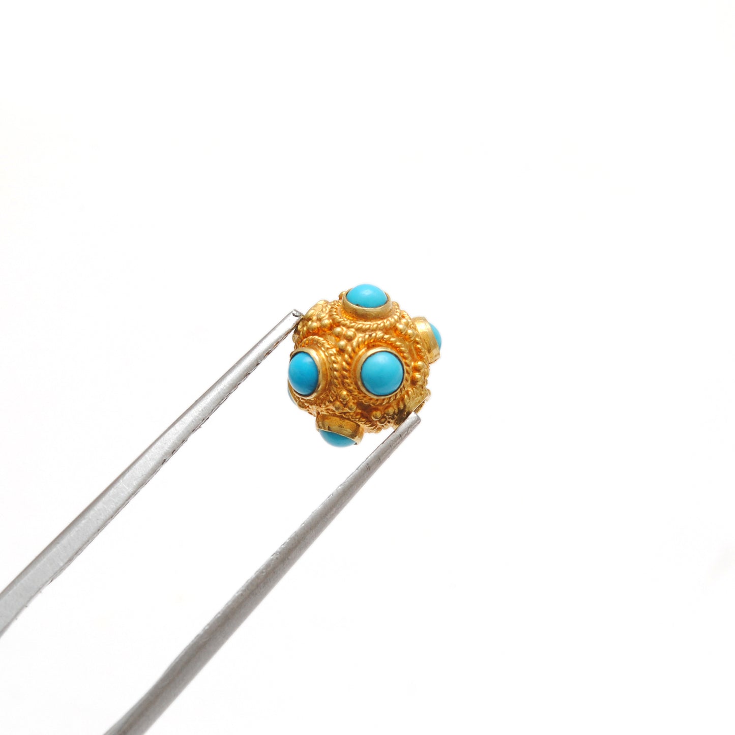 18 Carat Gold Turquoise Ball Spacer Beads 8mm