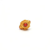 18 Karat Gold Spacer Beads Coral Stone Triangle DIY Craft