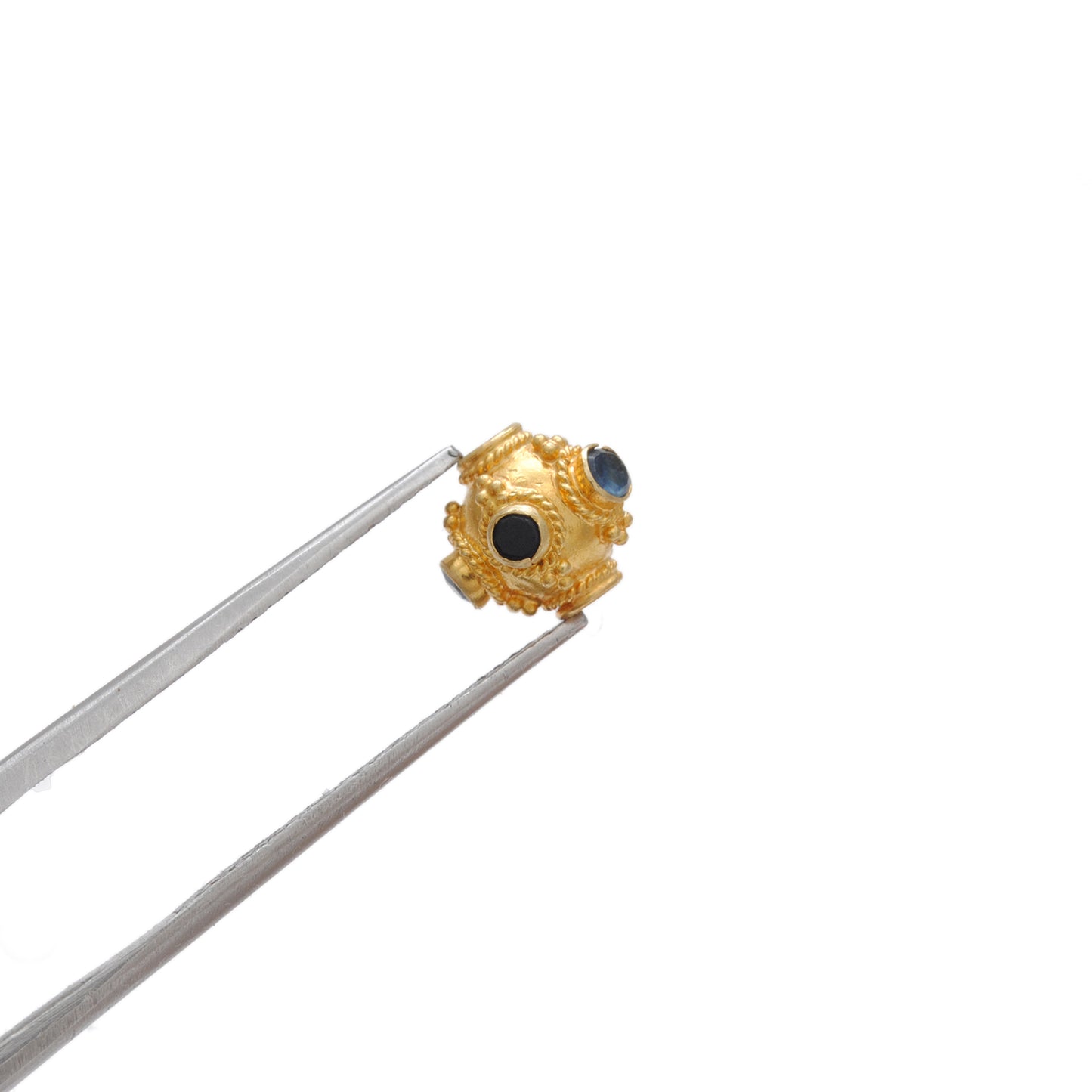 18 Carat Gold Emerald Round Spacer Beads