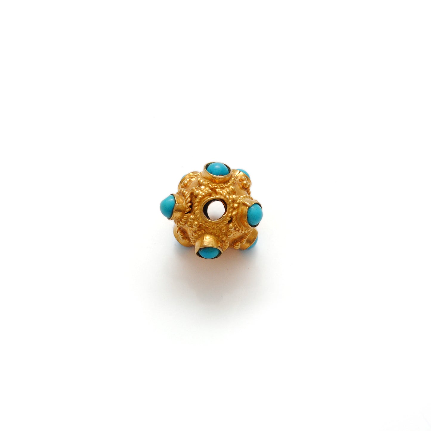 18K Gold Turquoise Spacer Beads 8mm