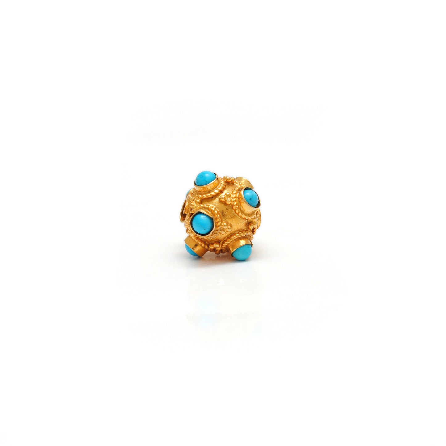 18K Gold Turquoise Spacer Beads 8mm