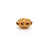18KTT Gold Ruby Wheel Spacer Beads 14x10mm