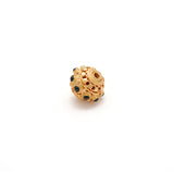 13X11MM 18KT Gold Emerald Round Spacer Beads - Craft Supply