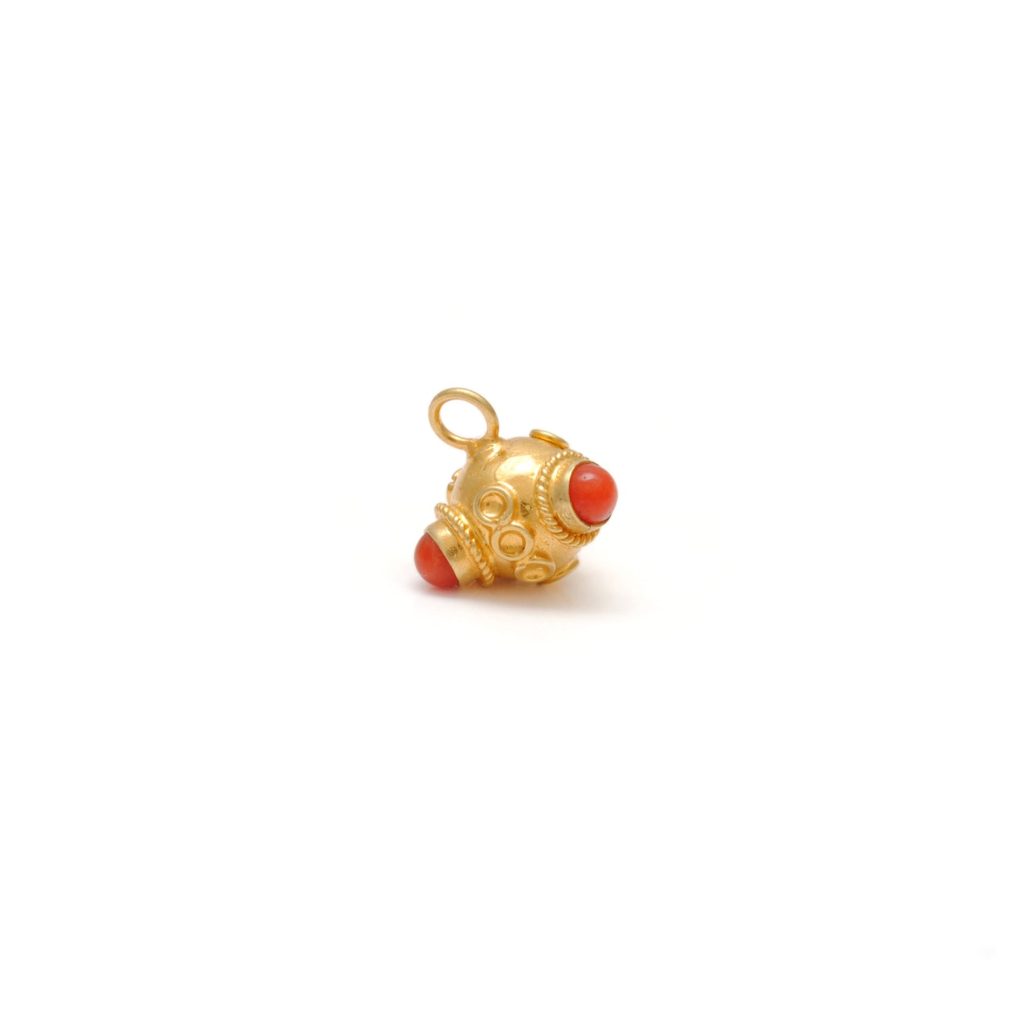 18k Yellow Gold Fancy Coral Charm Pendant 9x8mm