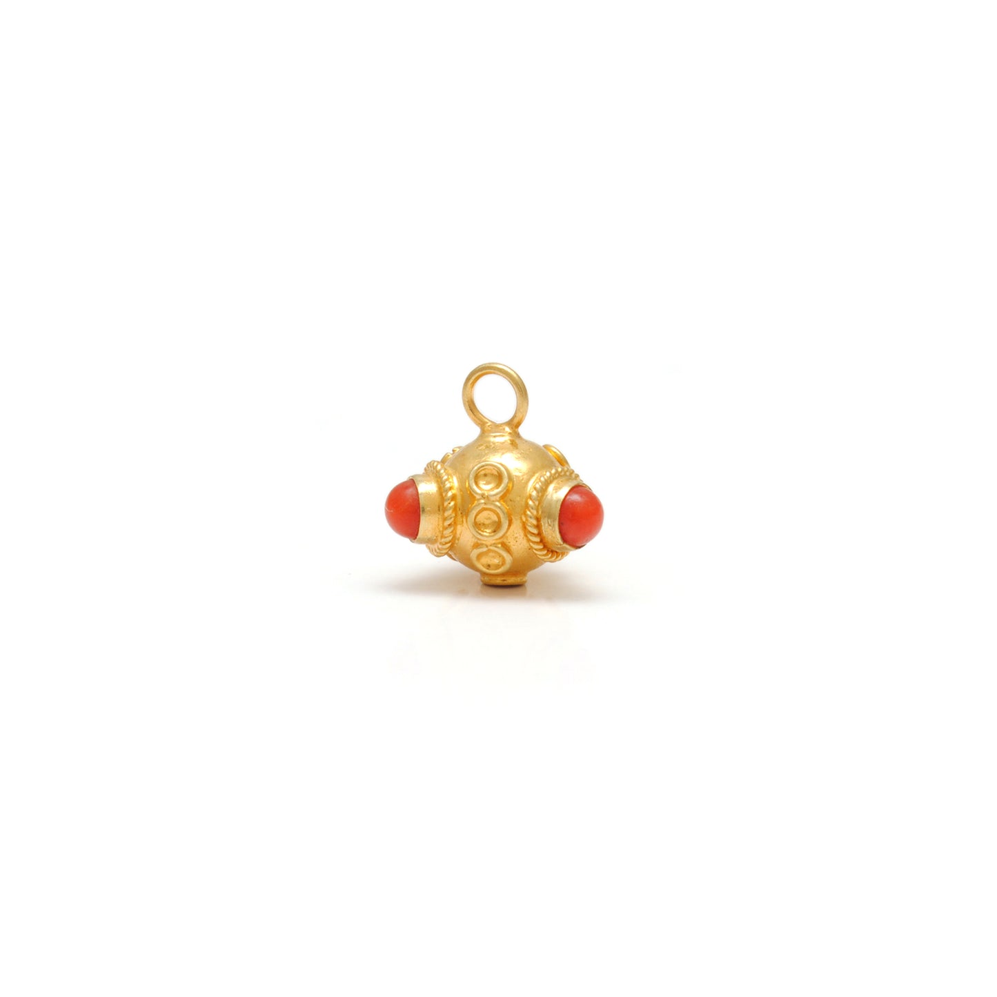 18k Yellow Gold Fancy Coral Charm Pendant 9x8mm
