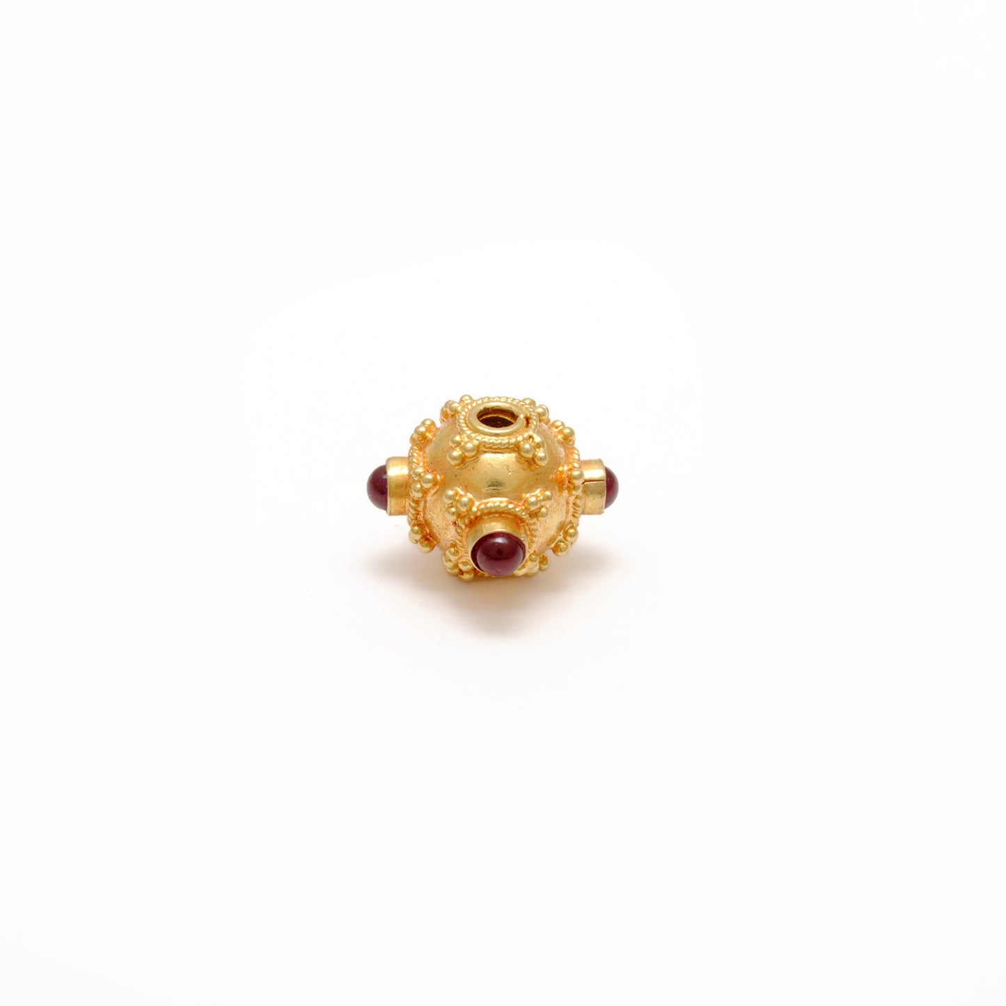 18 Carat Gold Ruby Round Spacer Beads 7.5mm