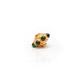 18 Karat Gold Emerald Flower Spacer Beads