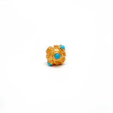 18KTT Gold Turquoise Round Spacer Beads 7x5mm