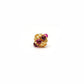 18 Karat Gold Ruby Flower Spacer Beads 8x7mm