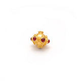 18 Karat Gold Rondelle Ruby Stone Spacer Beads Finding