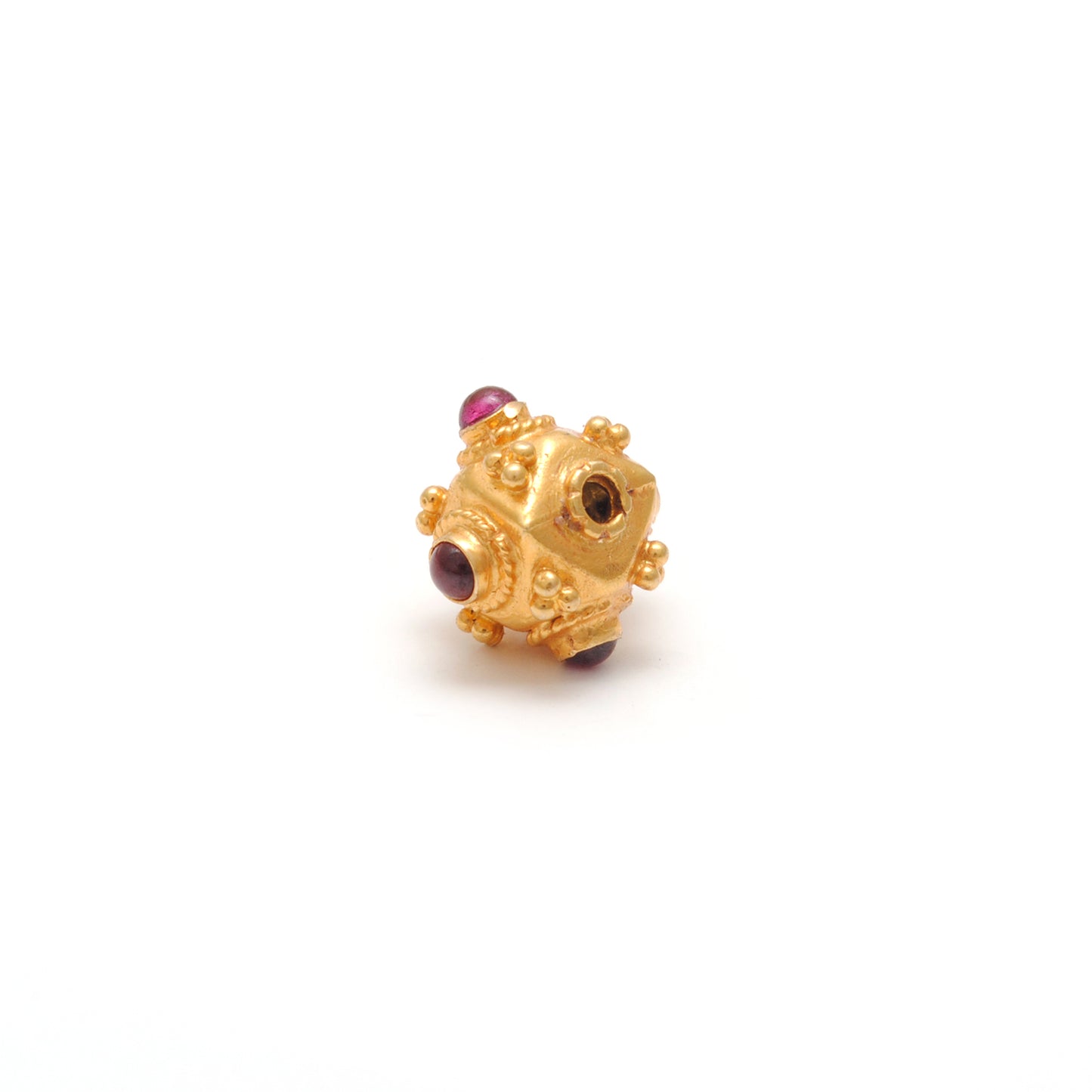 18 Carat Gold Ruby Cube Spacer Beads 7mm