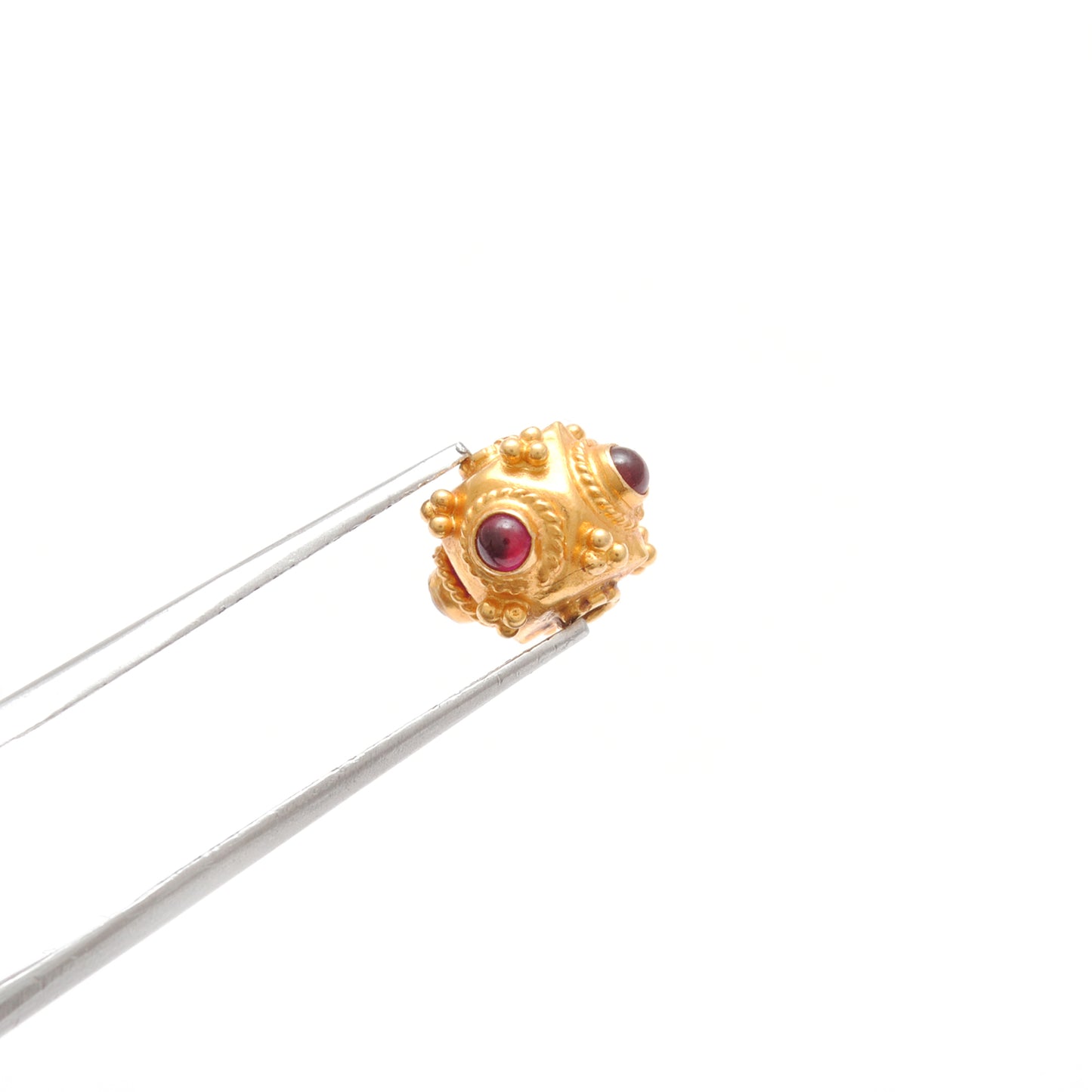 18 Carat Gold Ruby Cube Spacer Beads 7mm