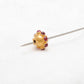 18K Gold Ruby Floral Spacer Beads 11x8mm
