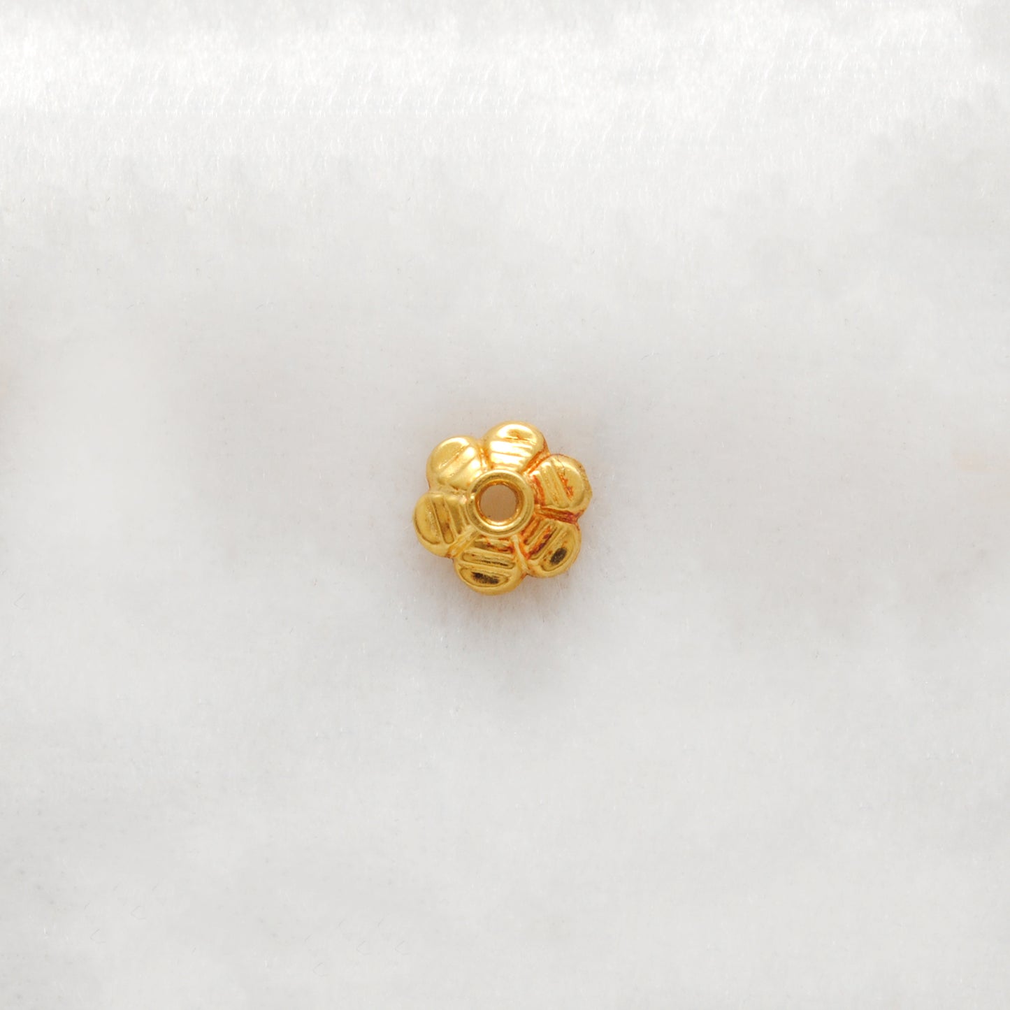 7mm 18K Gold  Floral Cap Spacer Bead Cap Finding for Elegant Jewelry Designs