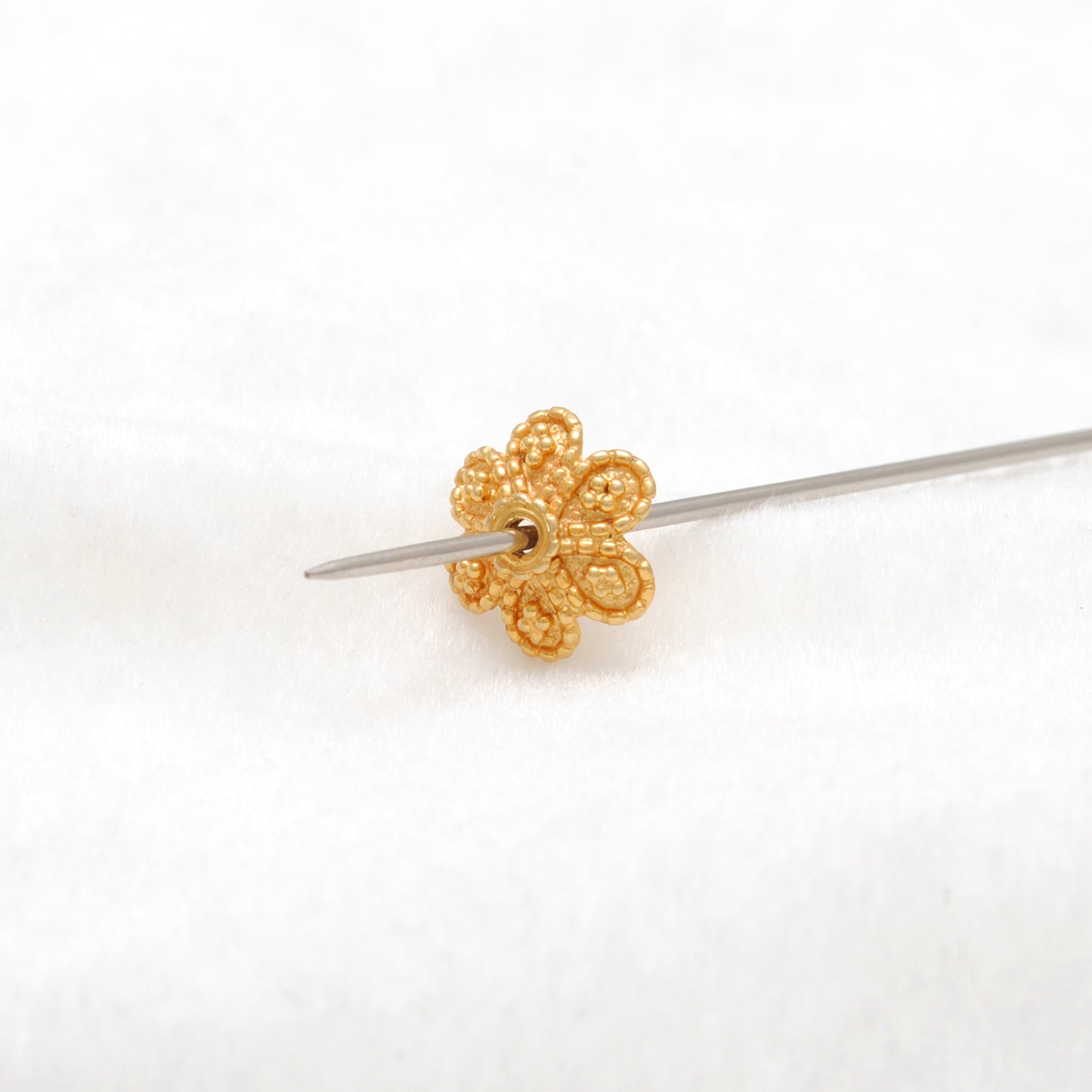 18KT Gold Fancy Floral Bead Cap Spacer Finding for Elegant Jewelry Designs