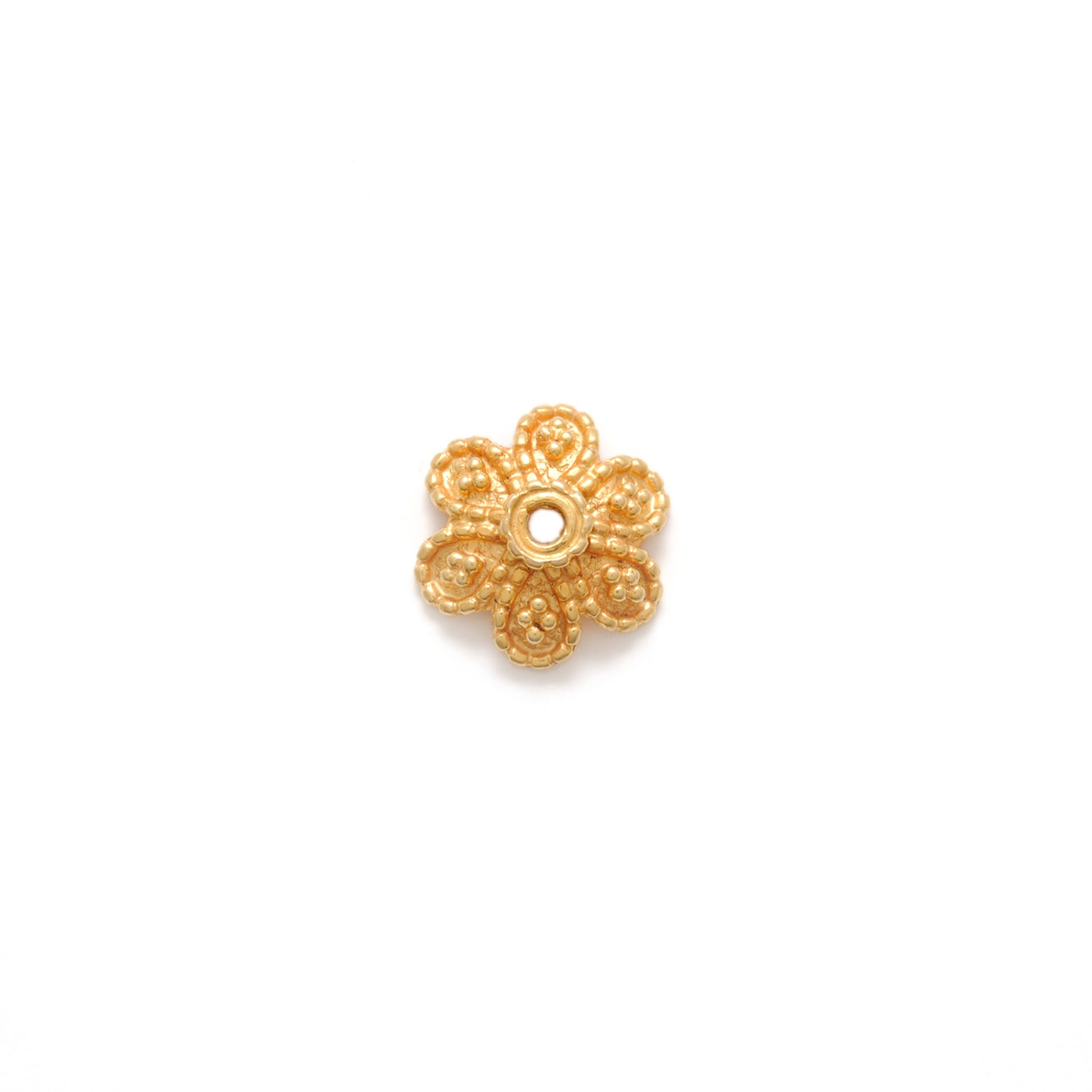 18KT Gold Fancy Floral Bead Cap Spacer Finding for Elegant Jewelry Designs