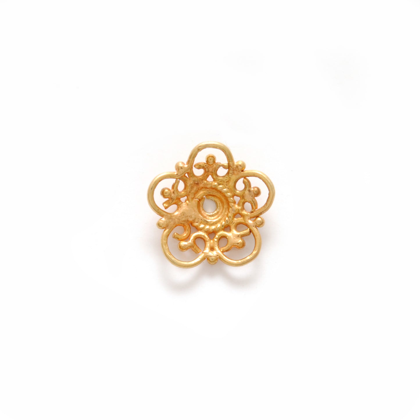 18 Carat Yellow Gold-Plated Handmade Bead Cap for Beads 10mm