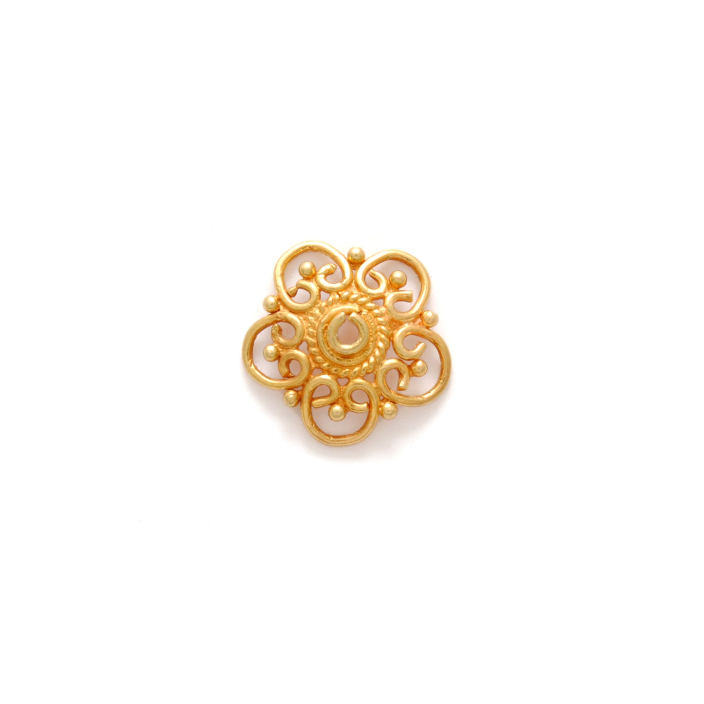 18 Carat Yellow Gold-Plated Handmade Bead Cap for Beads 10mm