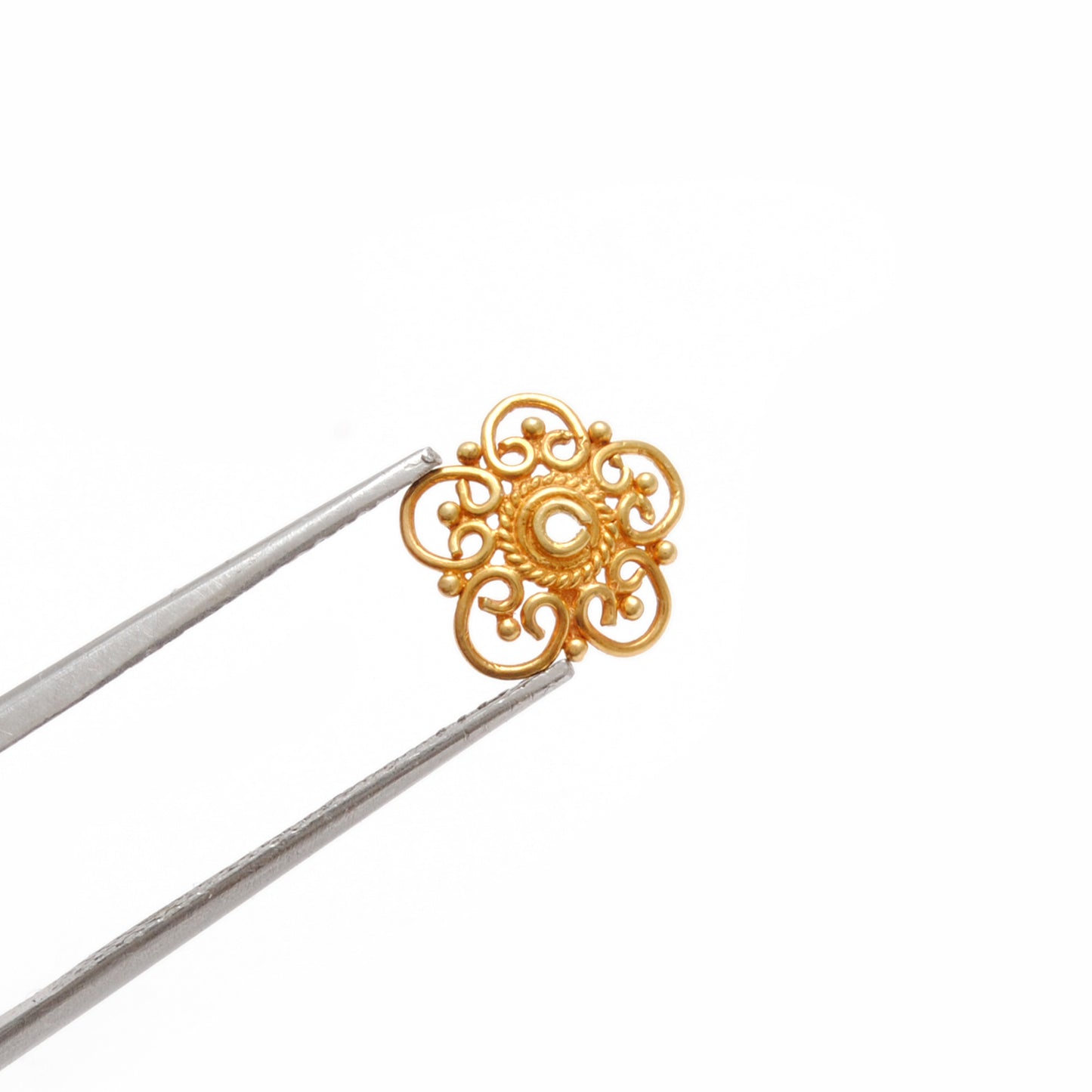 18 Carat Yellow Gold-Plated Handmade Bead Cap for Beads 10mm